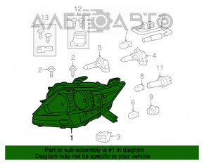 Far stânga față goală Lexus RX350 RX450h 10-12 pre-restilizare halogen