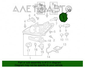 Capacul farului pentru farul Lexus ES350 07-12