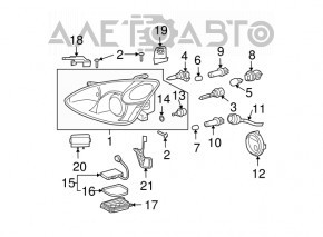 Capacul farului stâng pentru Lexus RX300 RX330 RX350 RX400h 04-09