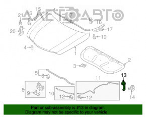 Ручка открытия капота Hyundai Azera 12-17 салонная