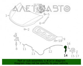 Manerul de deschidere a capotei Hyundai Santa FE 19-21, nou, original OEM KOR.