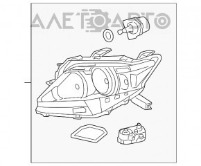 Far stânga față goală Lexus RX350 RX450h 10-12 pre-restilizare xenon