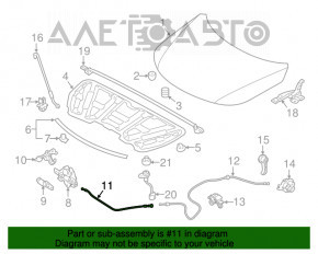 Cablu de deschidere a capotei pentru Kia Sorento 10-15 scurt