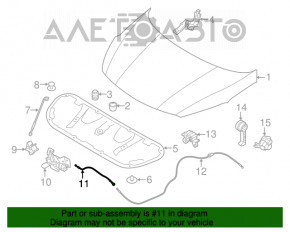 Cablu de deschidere a capotei pentru Hyundai Elantra UD 11-16