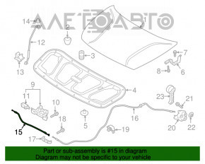 Трос открытия замка капота передняя часть Kia Niro 17-22 HEV, PHEV