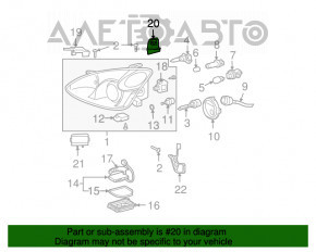 Suport far dreapta, partea de sus, exterior Lexus RX300 RX330 RX350 RX400h 04-09