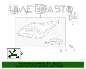 Крепление фары нижнее левое Lexus RX350 RX450h 16-19 новый OEM оригинал