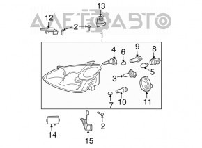 Suportul farului drept inferior interior pentru Lexus RX300 RX330 RX350 RX400h 04-09.