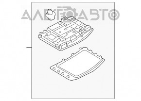 Plafonul de iluminare frontal pentru Lexus NX300 NX300h 18-21, bej, sub trapă