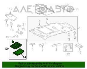 Plafonul de iluminare frontal pentru Lexus NX300 NX300h 18-21, bej, sub trapă