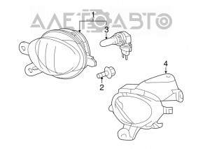 Farul de ceață dreapta pentru Lexus CT200h 11-17, nou, original OEM