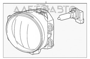 Farul de ceață dreapta pentru farurile de ceață Lexus ES300h ES350 13-15 pre-restilizare, nou, original OEM.