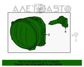 Farul de ceață dreapta pentru farurile de ceață Lexus ES300h ES350 13-15 pre-restilizare, nou, original OEM