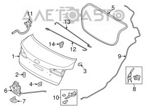 Inchidere capac portbagaj Kia Forte 4d 14-18 cu senzor nou original OEM