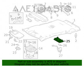 Plafonul de iluminare din spate pentru Toyota Highlander 20 - gri.