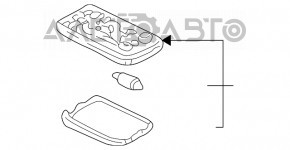 Плафон освещения передний Lexus RX300 98-03 беж, под люк, царапины