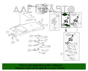 Plafonul de iluminare din față pentru Lexus RX300 RX330 RX350 RX400h 04-09 bej, zgârieturi