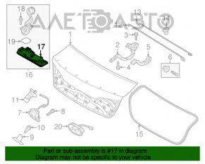 Manerul de deschidere a portbagajului cu buton pentru Hyundai Sonata 15-17 sub camera nou OEM original.