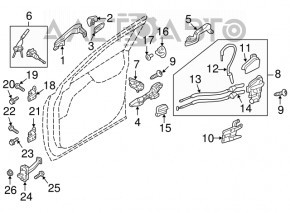 Inchidere portiera dreapta fata Hyundai Santa FE Sport 13-18 nou original OEM