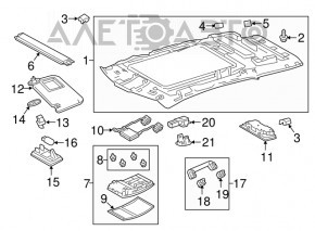 Plafonul de iluminare din spate pentru Lexus RX350 RX450h 16-22, gri