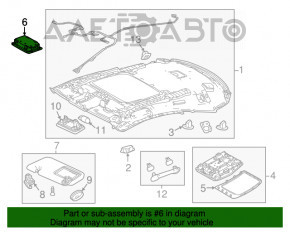 Plafonul de iluminare spate pentru Lexus NX200t NX300 NX300h 15-21, negru, fără geamăn