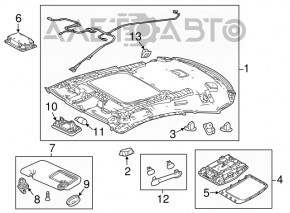 Plafonul de iluminare spate pentru Lexus NX200t NX300 NX300h 15-21, negru, fără geamăn