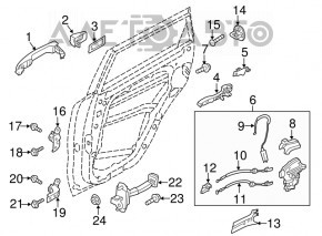 Blocare ușă spate dreapta Kia Soul 14-19