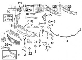 Cadru far stanga Lexus IS 14-16 pre-restilizare, nou, original OEM.