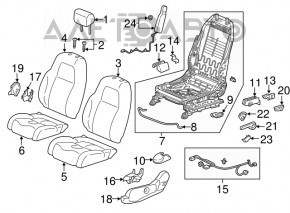 Scaun șofer Honda CRV 17-22 fără airbag, manual, material textil negru, nevoie de curățare