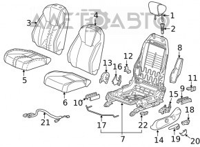 Scaun șofer Honda Insight 19-22 fără airbag, manual, material textil, negru, de curățat chimic.