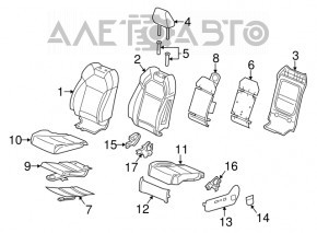 Водительское сидение Acura MDX 16-20 с airbag, электро, кожа черн