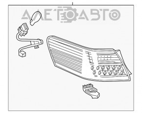 Lampa exterioară aripă dreapta Toyota Camry v40 10-11 hibrid, crăpată, suport rupt.