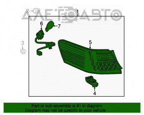 Lampa exterioară aripă dreapta Toyota Camry v40 10-11 hibrid, crăpată, suport rupt.