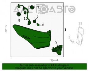 Lampa exterioară aripă dreaptă Toyota Highlander 20-