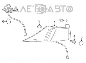 Lanterna exterioară aripă dreapta Lexus IS 14-16 pre-restilizare