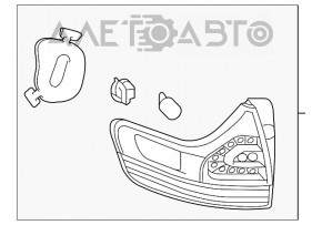 Lampa exterioară aripă stângă Toyota Sienna 11-14, micro-fisuri.