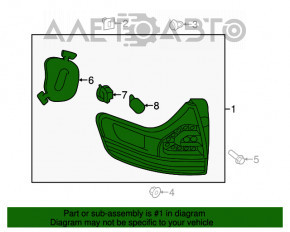 Lampa exterioară aripă stângă Toyota Sienna 11-14