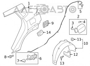 Mâner pentru deschiderea clapei rezervorului de benzină din interiorul Hyundai Veloster 12-17 nou original OEM