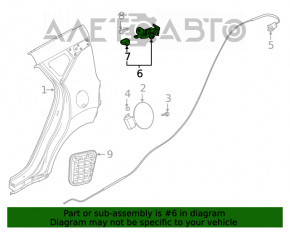 Manerul de deschidere a capacului rezervorului de combustibil Hyundai Tucson 16-20