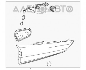 Lampa interioară pentru capacul portbagajului dreapta Toyota Highlander 20- LED, incandescent.