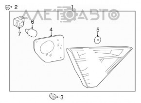 Lampa interioară pentru capacul portbagajului dreapta Toyota Camry v55 15-17 SUA nou OEM original