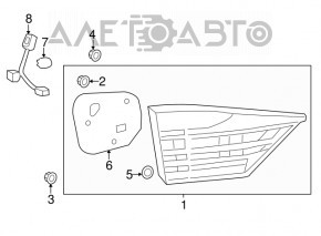 Lampa interioară pentru capacul portbagajului dreapta Lexus ES300h ES350 13-15 pre-restilizare, zgârieturi