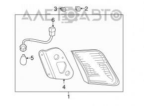 Lampa interioară pentru capacul portbagajului stânga Toyota Camry v45 10-11