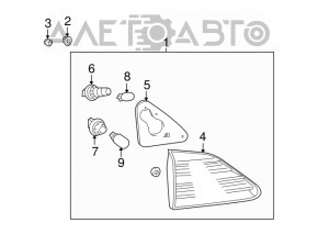 Lampă interioară capac portbagaj stânga Lexus RX350 13-15 restilizat nou neoriginal.