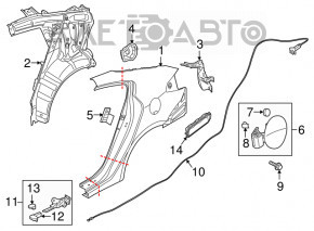 Cablu capac rezervor Kia Forte 4d 14-18