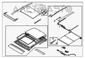 Panou panoramic asamblat pentru Hyundai Sonata 20 - perdea gri închis