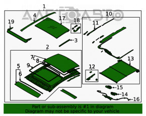 Panou panoramic asamblat pentru Hyundai Sonata 20 - perdea gri