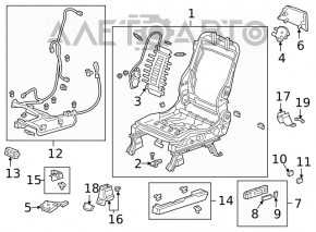 Ventilatorul de suflare a scaunelor din față stânga pentru Acura MDX 14-15 este rupt