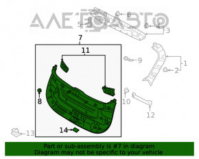 Capacul portbagajului inferior al usii Hyundai Santa FE 19-20 negru.