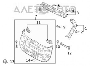 Capacul portbagajului inferior al usii Hyundai Santa FE 19-20 negru.